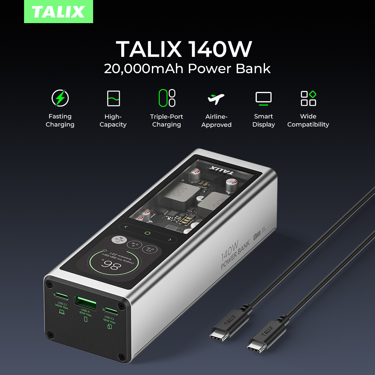 TALIX 140W Power Bank 20000mAh - Drone Power Bank review and price